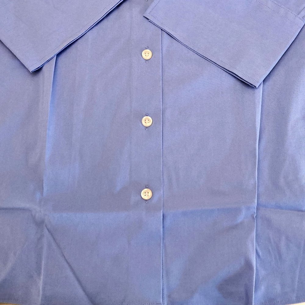 NEW Lands End 3/4 Slv Stretch Button Down Shirt 4 NWT China Blue - Picture 5 of 10
